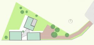 plan de masse projet Maison dans la colline