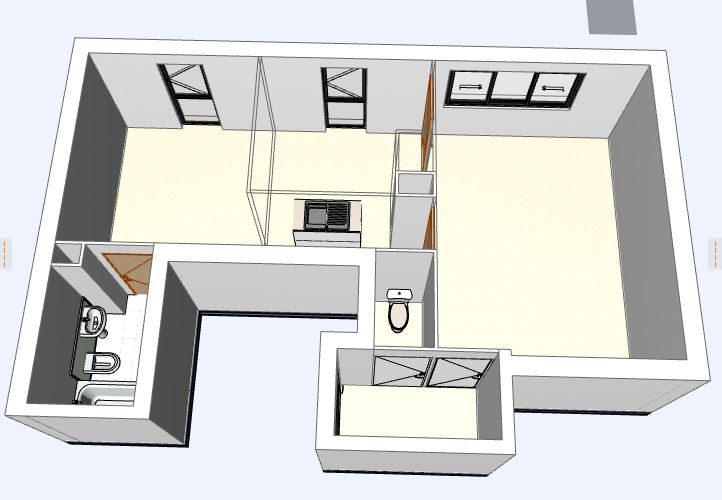 Appartement J. — Réhabilitation — Modélisation de l’état avant travaux