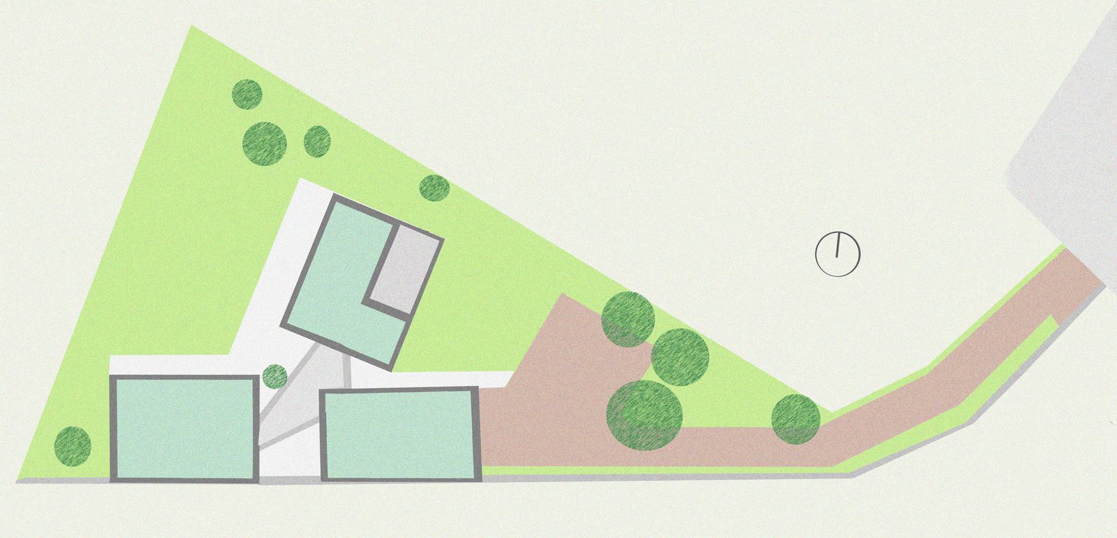 Maison dans la colline — Plan de masse