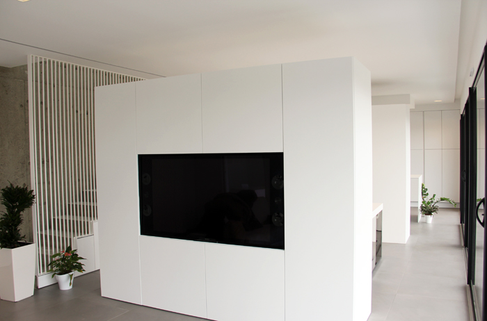 architecture d'intérieur maison N. vue meuble TV